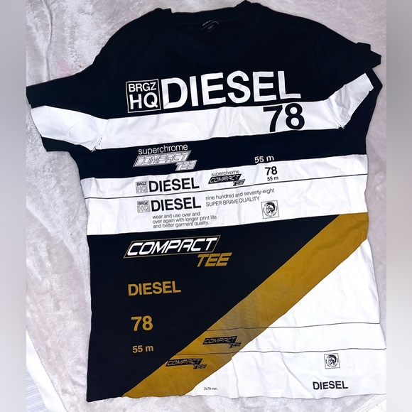 Diesel RARE Black and White Graphic Tee - Picture 2 of 6